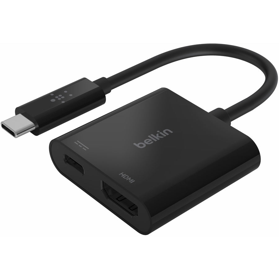 Belkin USB-C to HDMI Video Adapter + Charging port up to 60W Power Delivery, 4k at 60Hz AVC002BK-BL
