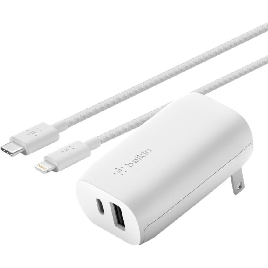 Belkin Braided USB-C to Lightning Cable (2m / 6.6ft, White) CAA004BT2MWH
