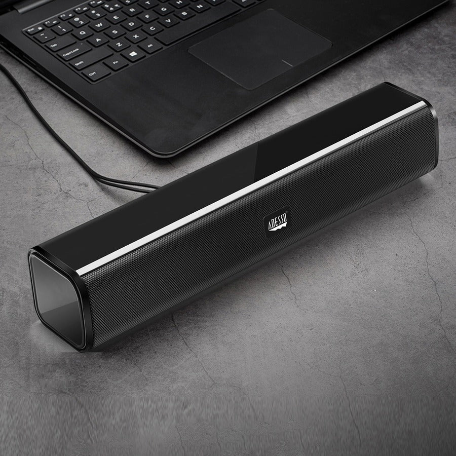 Adesso Xtream S5 USB-Powered Desktop Computer Sound Bar Speaker with Dynamic Sound- 5W x 2 - Portable XTREAM S5