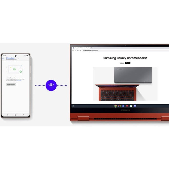 Samsung Galaxy Chromebook 2 XE530QDA-KA1US 13.3" Touchscreen Convertible 2 in 1 Chromebook - Full HD - Intel Core i3 10th Gen i3-10110U - 8 GB - 128 GB SSD - Fiesta Red XE530QDA-KA1US