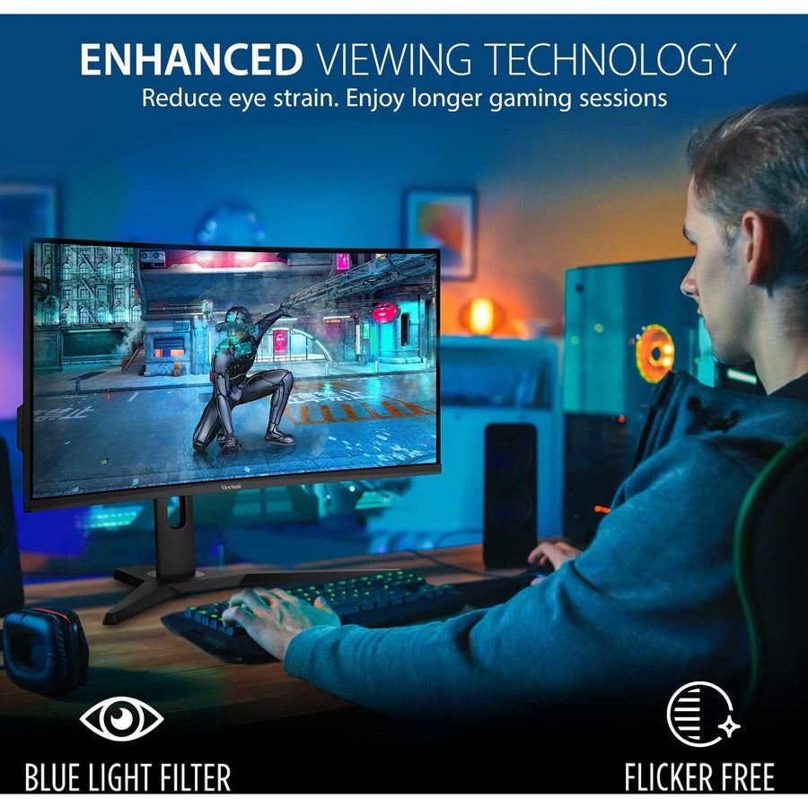 ViewSonic VX3418-2KPC 34 Inch 21:9 Curved 1440p 1ms 144Hz Gaming Monitor with FreeSync Premium, Eye Care, HDMI and Display Port VX3418-2KPC