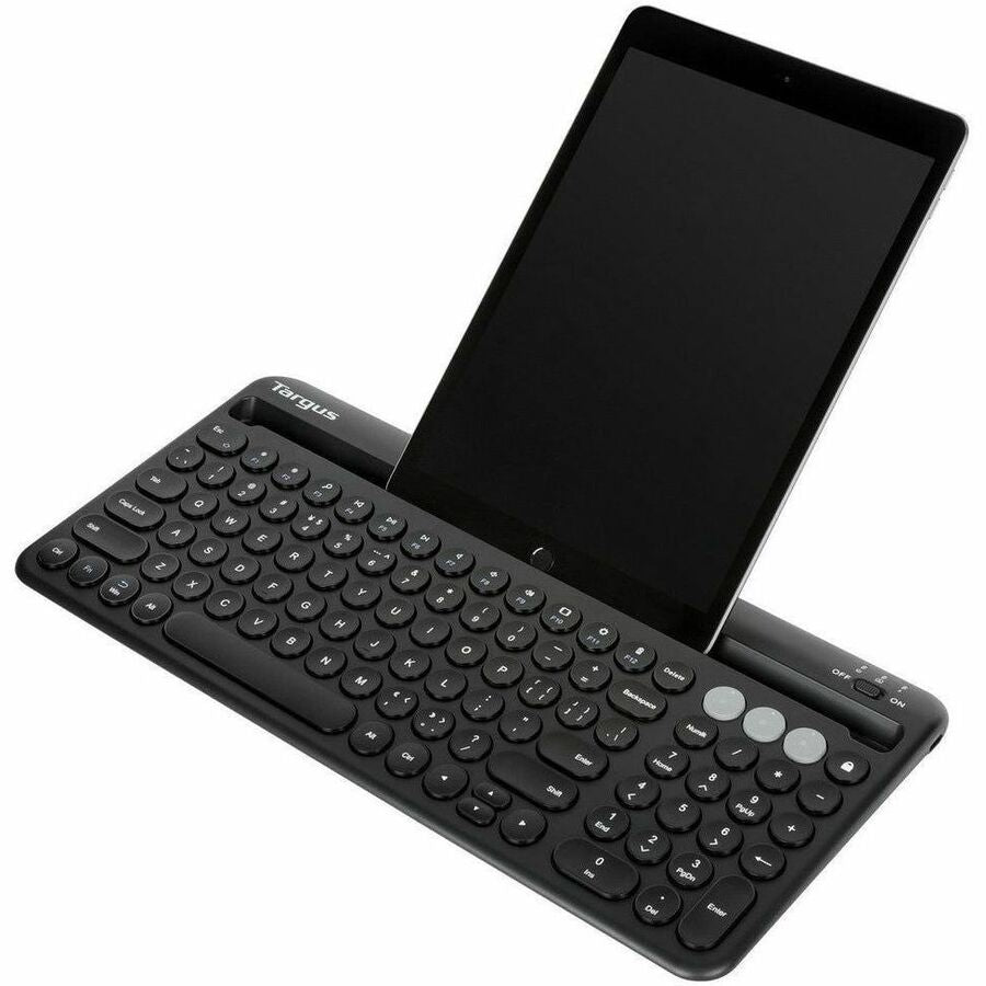 Targus Multi-Device Bluetooth Antimicrobial Keyboard With Tablet/Phone Cradle AKB867US