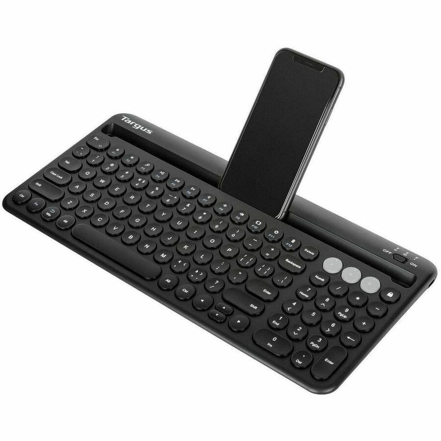 Targus Multi-Device Bluetooth Antimicrobial Keyboard With Tablet/Phone Cradle AKB867US