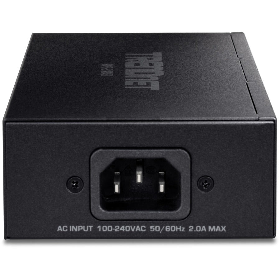 TRENDnet 10G PoE++ Injector, Supplies PoE (15.4W), PoE+ (30W), or PoE++ (90W), Converts a Non-PoE Port To A PoE ++ 10G port, Metal Housing, Black, TPE-319GI TPE-319GI