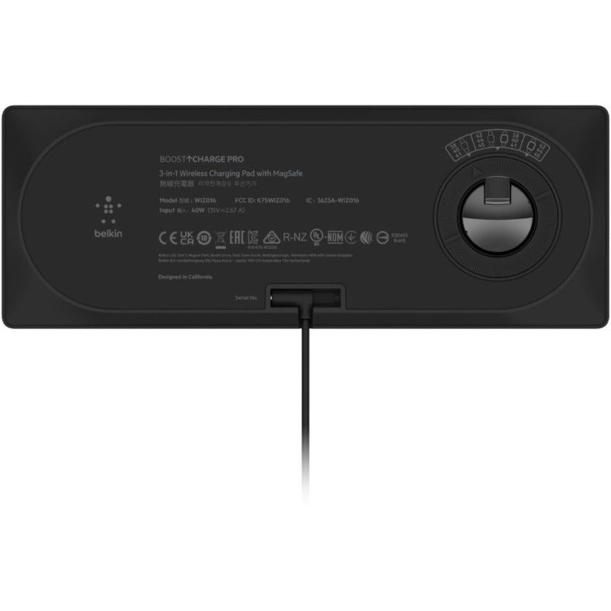 Belkin BoostCharge Pro 3-in-1 Wireless Charging Pad with Official MagSafe Charging 15W WIZ016TTBK