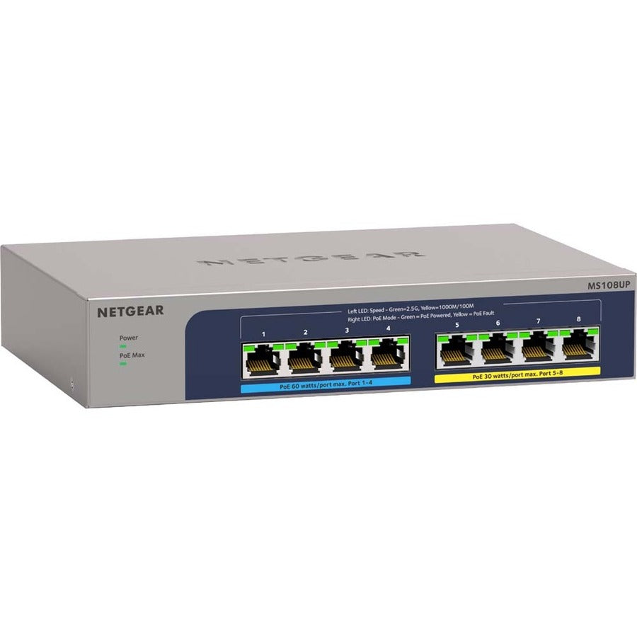Netgear 8-port Ultra60 PoE++ Multi-Gigabit (2.5G) Ethernet Plus Switch MS108UP-100NAS