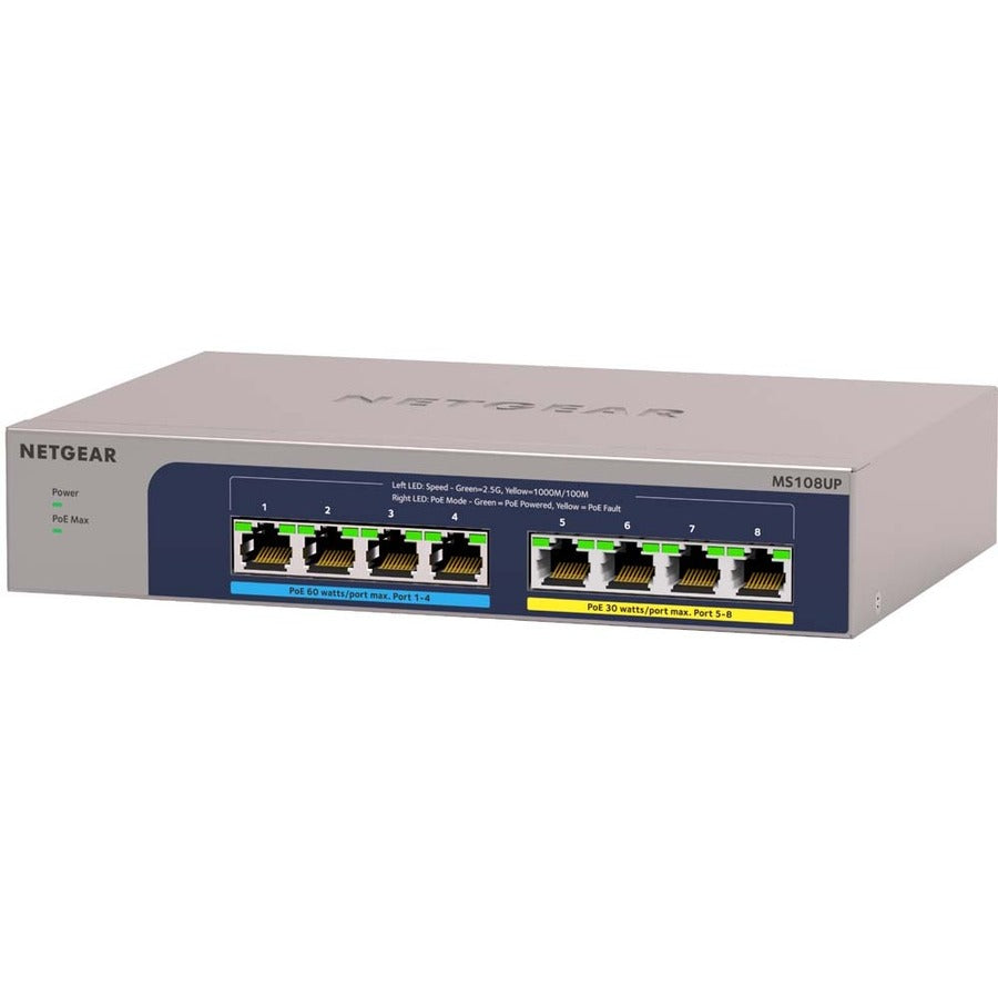 Netgear 8-port Ultra60 PoE++ Multi-Gigabit (2.5G) Ethernet Plus Switch MS108UP-100NAS