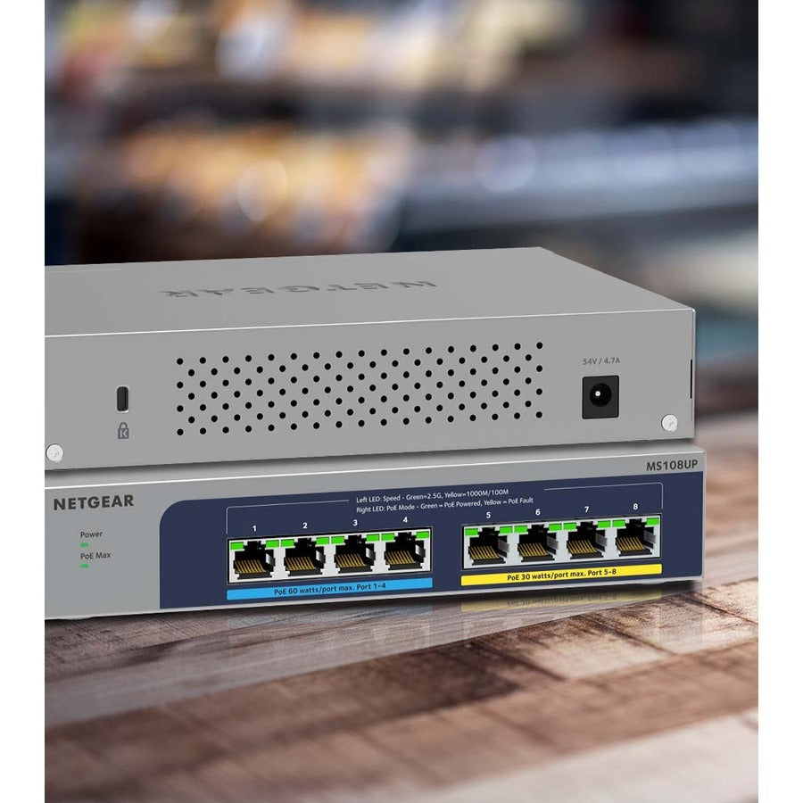 Netgear 8-port Ultra60 PoE++ Multi-Gigabit (2.5G) Ethernet Plus Switch MS108UP-100NAS
