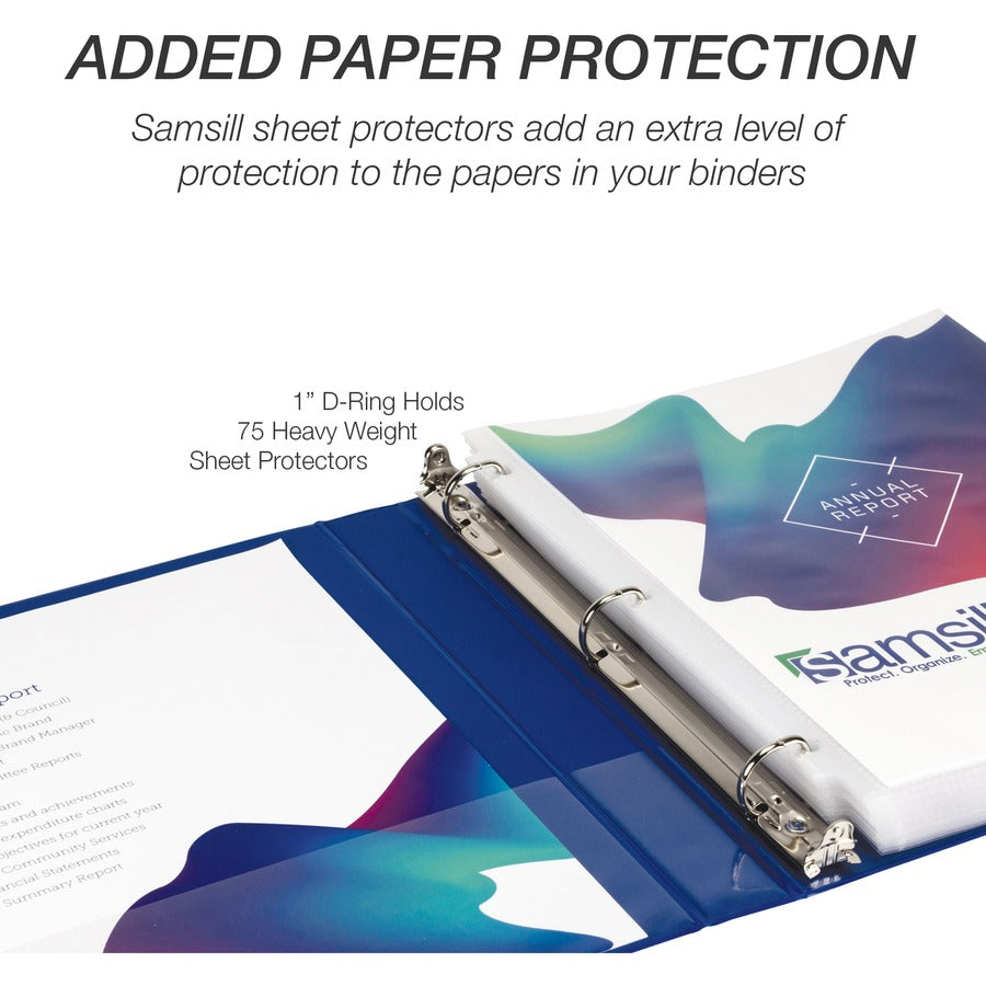 Samsill Durable 1 Inch Binder, Made in the USA, D Ring Customizable Clear View Cover, Fashion Assortment, 4 Pack, Each holds 225 Pages (MP46439) MP46439
