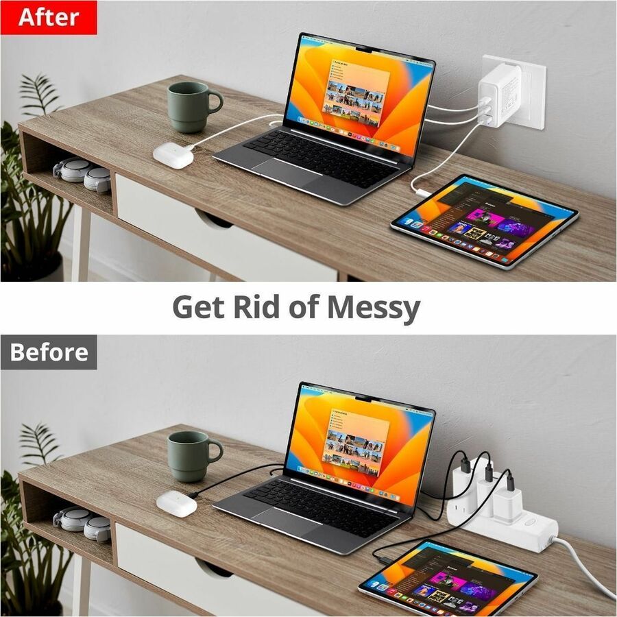 SIIG 100W GaN PD Combo Charger - 2C1A AC-PW1Z11-S1