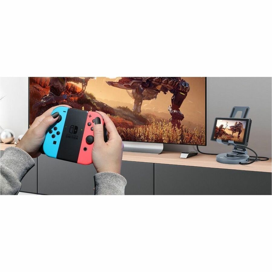 SIIG USB-C Multitask Hub Stand Holder fits under 13" Tablets/Phones - 4K60Hz- PD100W CE-MTDK31-S2