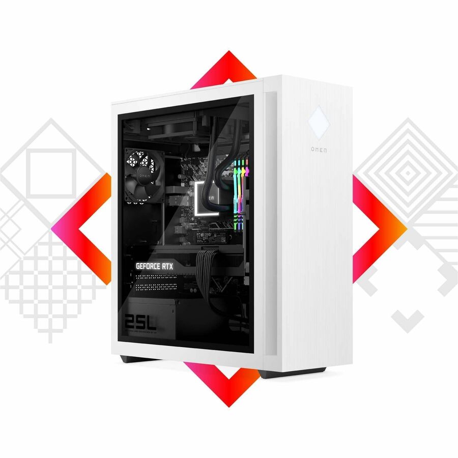 OMEN GT15-1000i GT15-1075t Gaming Desktop Computer - Intel Core i7 13th Gen i7-13700 - 16 GB - 1 TB SSD - Tower - Snow White, Dark Chrome - Refurbished 7Z6E8AAR#ABA