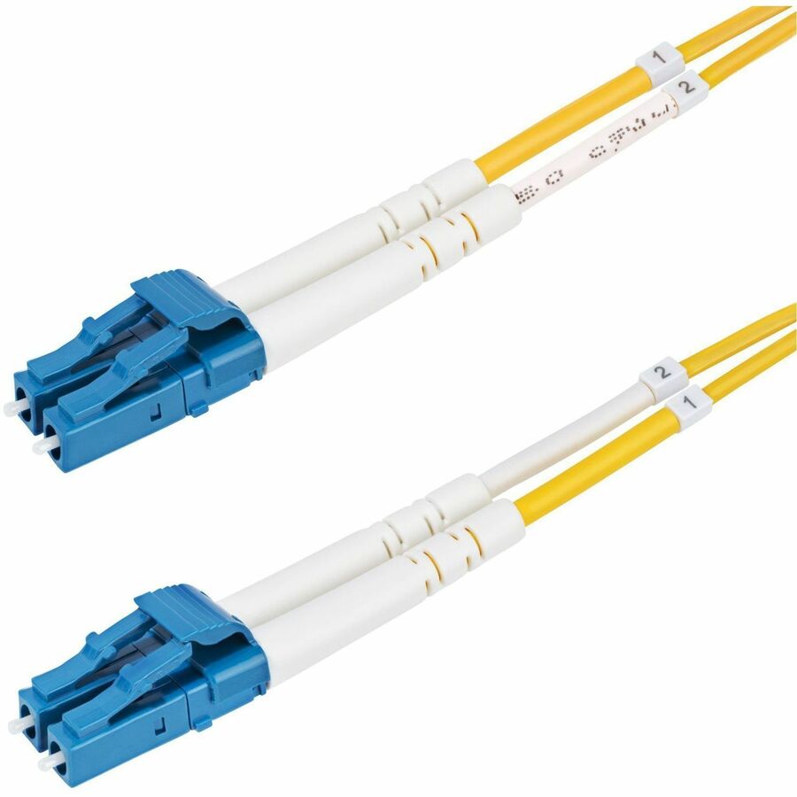 StarTech.com 1m (3.3ft) LC to LC (UPC) OS2 Single Mode Duplex Fiber Optic Cable, 9/125, 100G, Low Insertion Loss, LSZH Fiber Jumper Cord SMDOS2LCLC1M