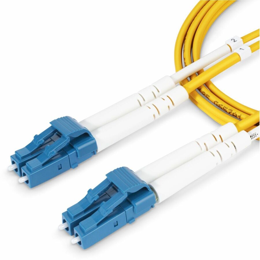 StarTech.com 1m (3.3ft) LC to LC (UPC) OS2 Single Mode Duplex Fiber Optic Cable, 9/125, 100G, Low Insertion Loss, LSZH Fiber Jumper Cord SMDOS2LCLC1M