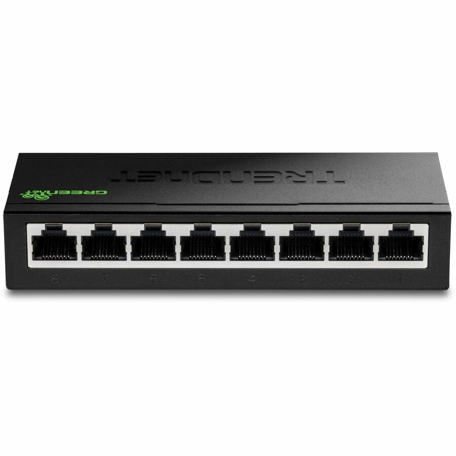 TRENDnet 8-Port Mini Gigabit Switch, TEG-S80g, GREENnet Technology, NDAA + TAA Compliant, Desktop Metal Ethernet Network Switch, 8 x Gigabit Ports, Fanless, Lifetime Protection, Black TEG-S80G