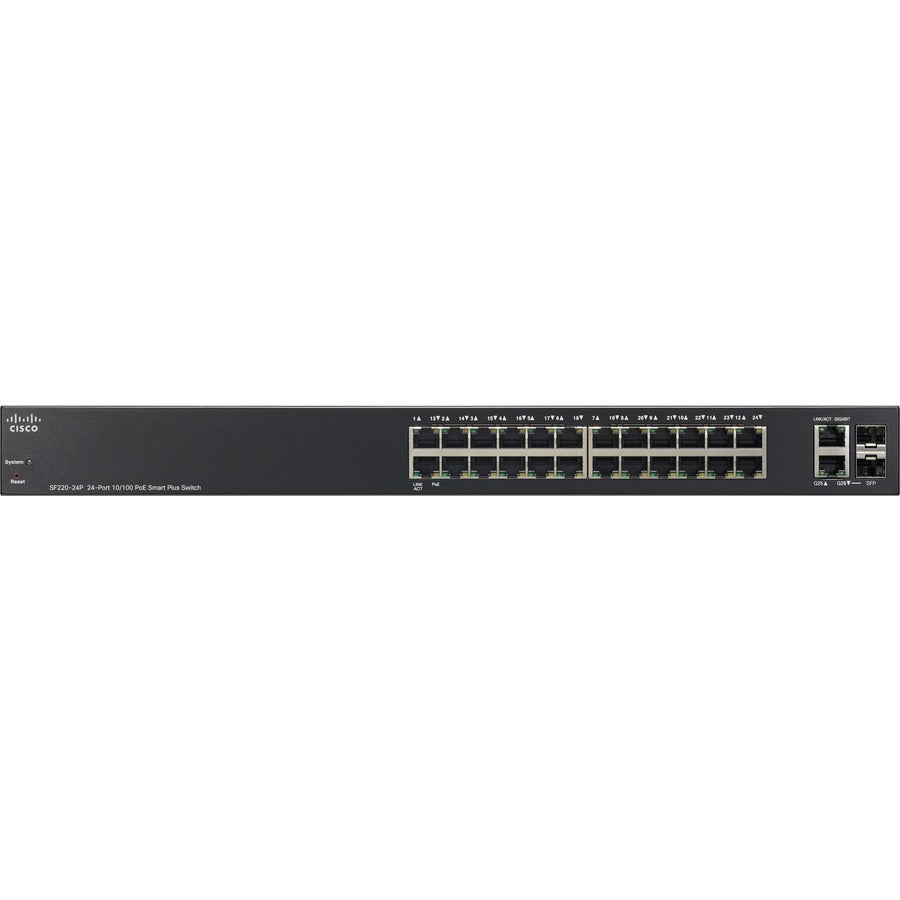 Cisco SF220-24P 24-Port 10/100 PoE Smart Plus Switch SF220-24P-K9-NA-RF