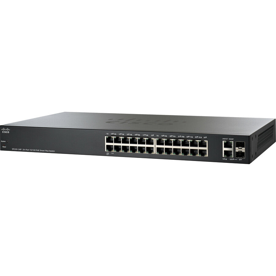 Cisco SF220-24P 24-Port 10/100 PoE Smart Plus Switch SF220-24P-K9-NA-RF