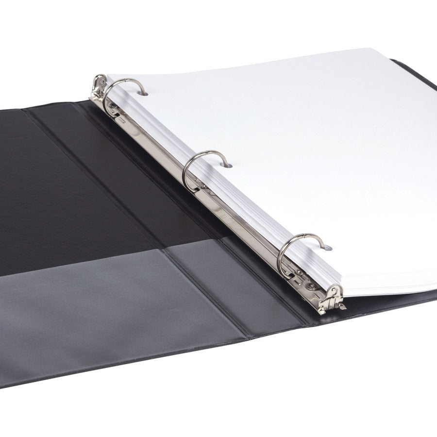 Samsill Durable 3 Ring Binder Made in the USA, 1-Inch Round Ring Binder, Holds 200 Sheets, Customizable Clear View Cover, Black, 8 Pack (S88430) S88430