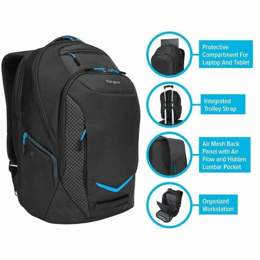 Targus Active Commuter TSB950US Carrying Case Rugged (Backpack) for 15.6" Notebook - Black TSB950US
