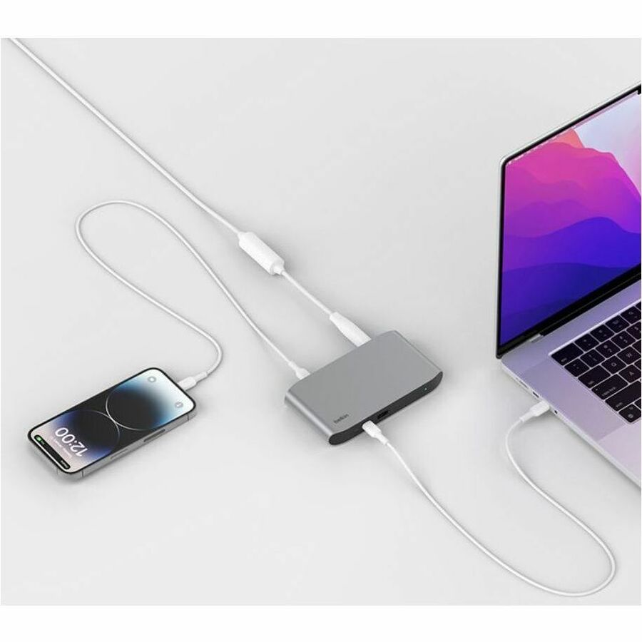 Belkin Thunderbolt 4 5-in-1 Multiport Core Hub - USB 4 - 40 Gbps - 96W - 4xTB4 USB-C, 1xUSB-A - Docking Station - Grey INC013TTSGY