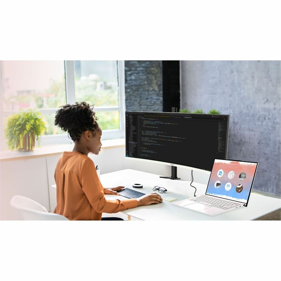 MSI Modern MD342CQPW 34" Class UW-QHD Curved Screen LCD Monitor - 21:9 - Black, White ModernMD342CQPW