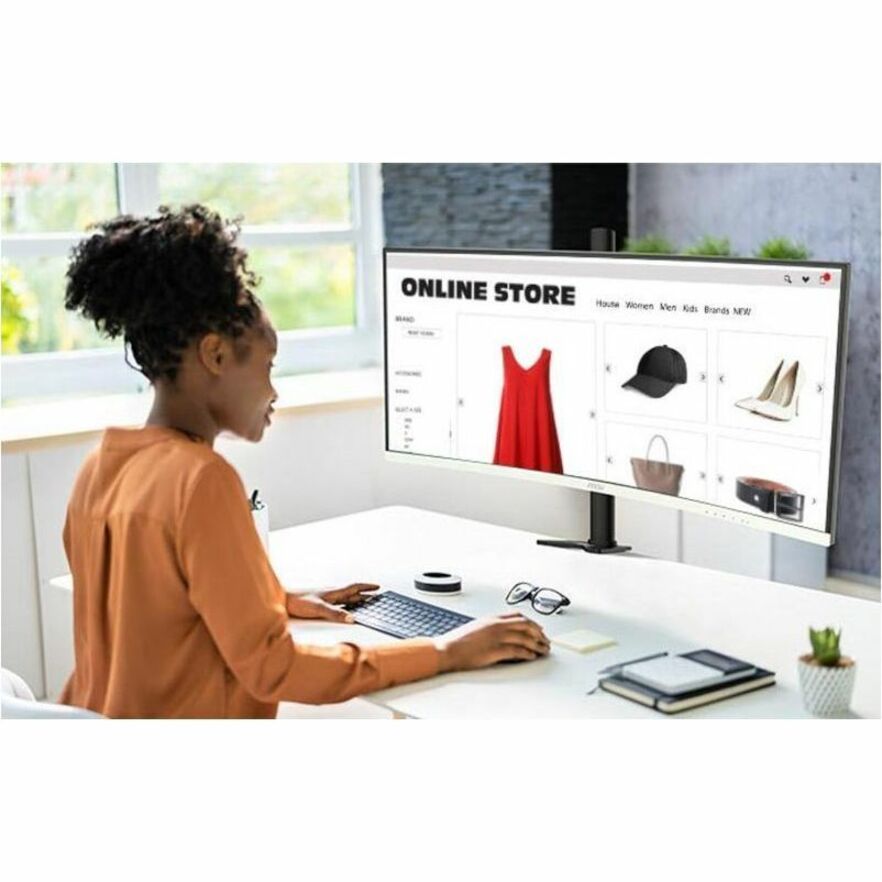 MSI Modern MD342CQPW 34" Class UW-QHD Curved Screen LCD Monitor - 21:9 - Black, White ModernMD342CQPW