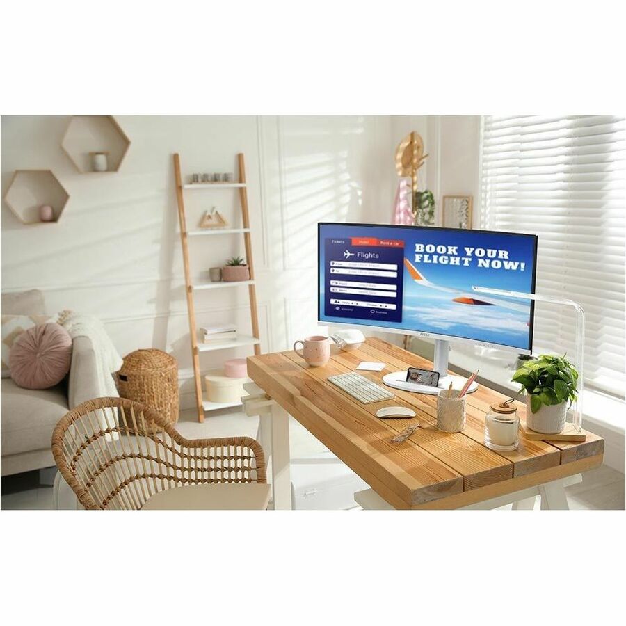 MSI Modern MD342CQPW 34" Class UW-QHD Curved Screen LCD Monitor - 21:9 - Black, White ModernMD342CQPW