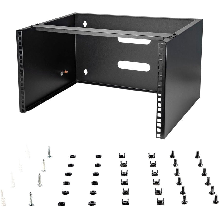 StarTech.com 6U Wall Mount Rack, 14in Deep, 19 inch Wall Mount Network Rack, Wall Mounting Patch Panel Bracket for Switch/IT Equipment WALLMOUNT6