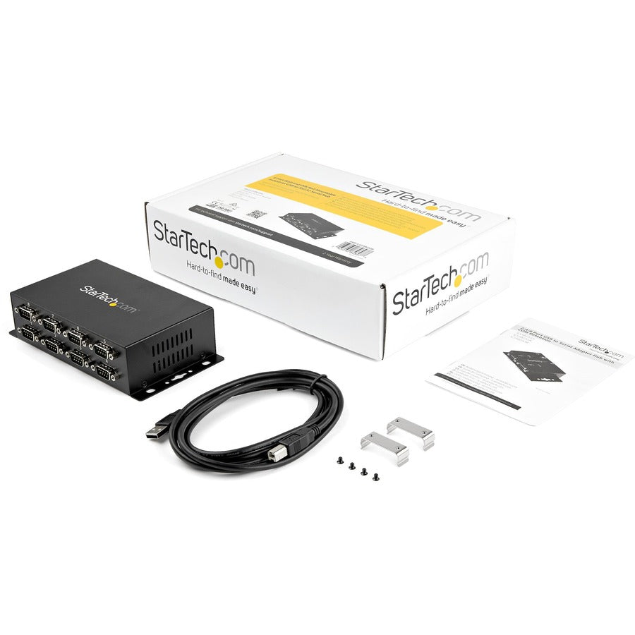 StarTech.com USB to Serial Adapter Hub &acirc;&euro;" 8 Port &acirc;&euro;" Industrial &acirc;&euro;" Wall Mount &acirc;&euro;" Din Rail &acirc;&euro;" COM Port Retention &acirc;&euro;" FTDI USB to RS232 ICUSB2328I