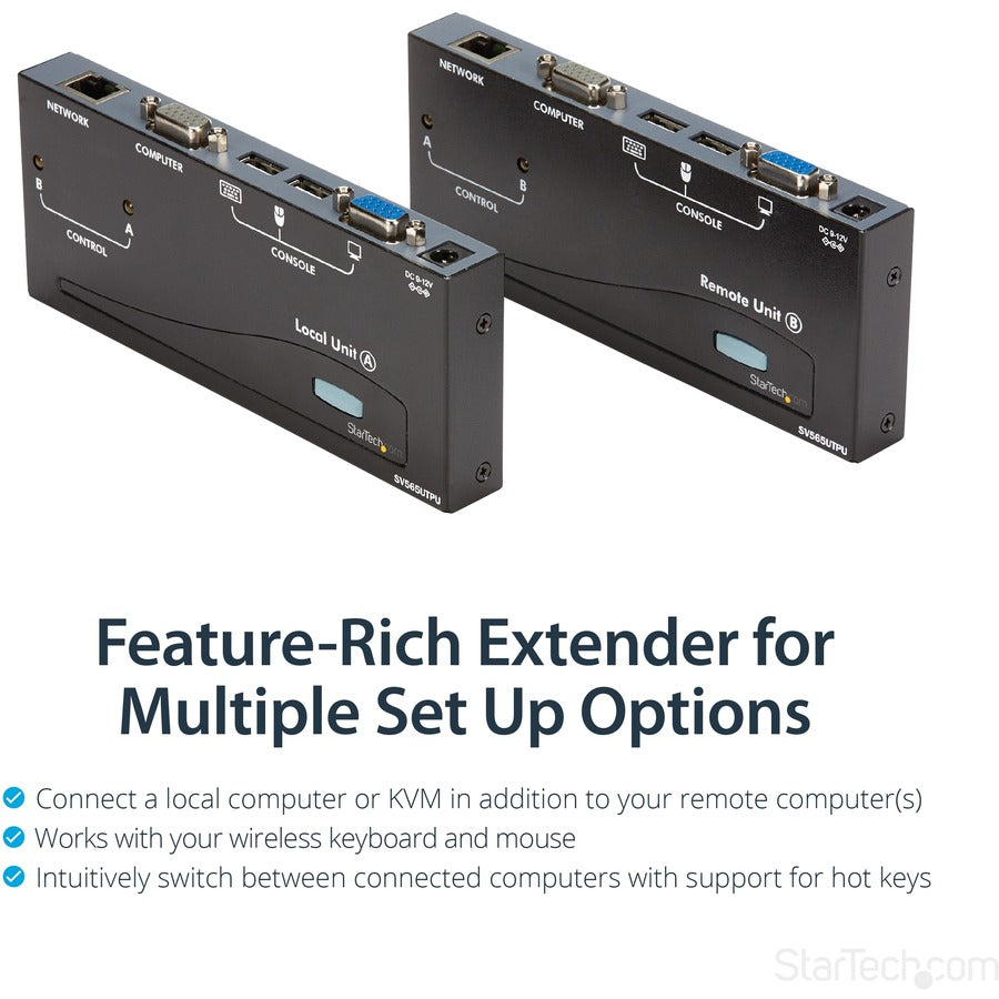 StarTech.com USB VGA KVM Console Extender over CAT5 UTP (500 ft) SV565UTPU