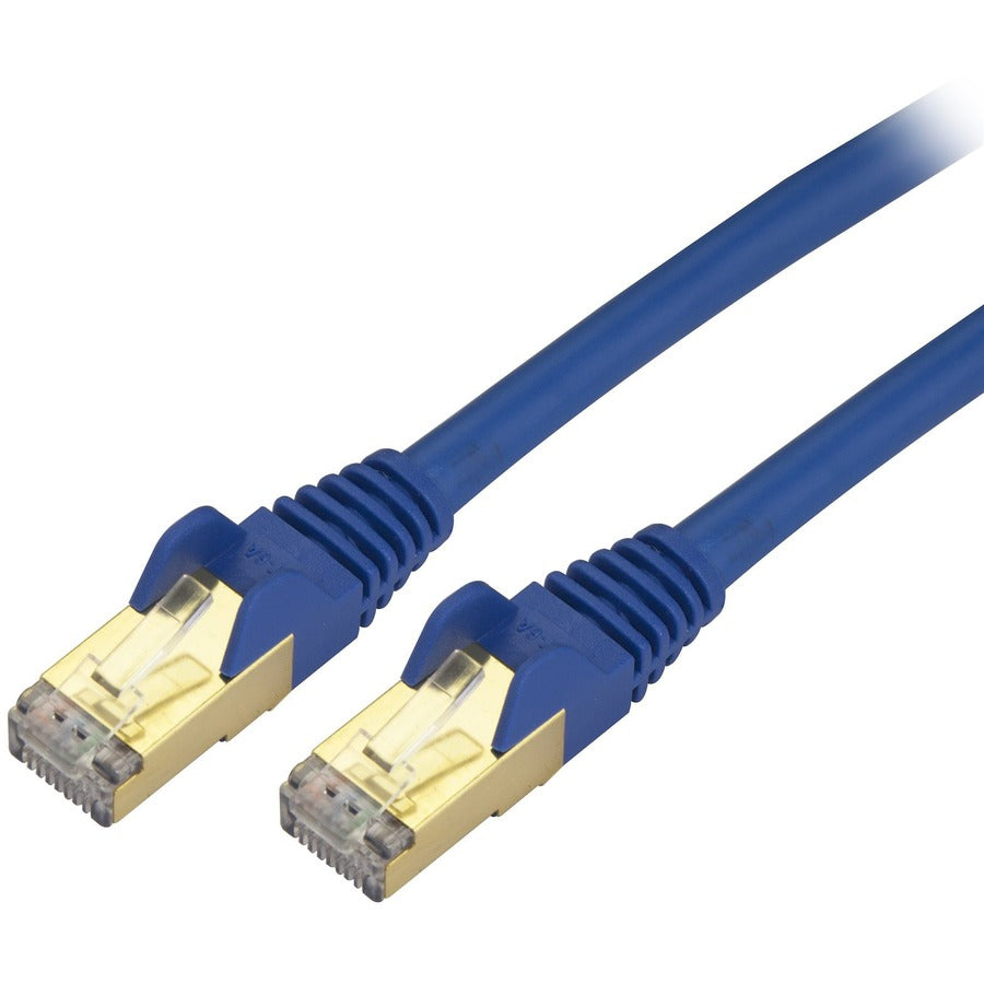 StarTech.com 10ft CAT6a Ethernet Cable - 10 Gigabit Category 6a Shielded Snagless 100W PoE Patch Cord - 10GbE Blue UL Certified Wiring/TIA C6ASPAT10BL