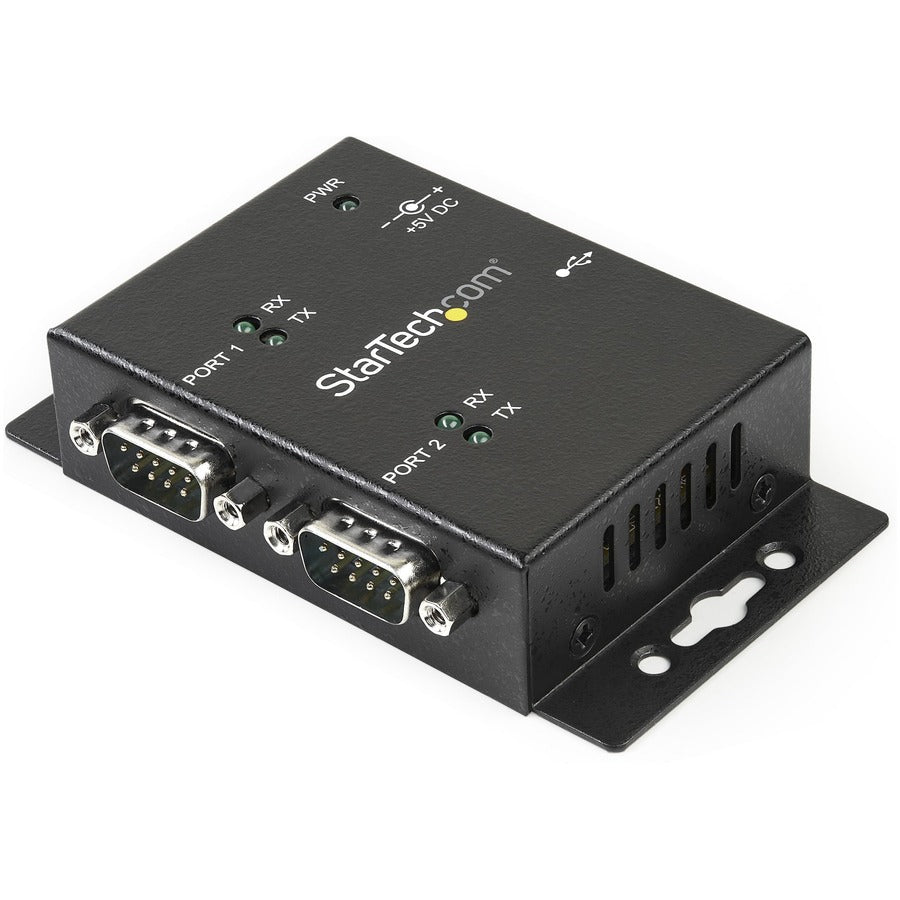 StarTech.com USB to Serial Adapter &acirc;&euro;" 2 Port &acirc;&euro;" Wall Mount &acirc;&euro;" Din Rail Clips &acirc;&euro;" Industrial &acirc;&euro;" COM Port Retention &acirc;&euro;" FTDI &acirc;&euro;" DB9 ICUSB2322I