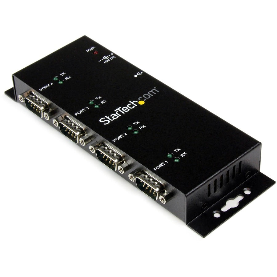 StarTech.com USB to Serial Adapter Hub &acirc;&euro;" 4 Port &acirc;&euro;" Industrial &acirc;&euro;" Wall Mount &acirc;&euro;" Din Rail &acirc;&euro;" COM Port Retention &acirc;&euro;" FTDI USB Serial ICUSB2324I