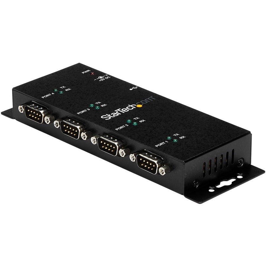 StarTech.com USB to Serial Adapter Hub &acirc;&euro;" 4 Port &acirc;&euro;" Industrial &acirc;&euro;" Wall Mount &acirc;&euro;" Din Rail &acirc;&euro;" COM Port Retention &acirc;&euro;" FTDI USB Serial ICUSB2324I