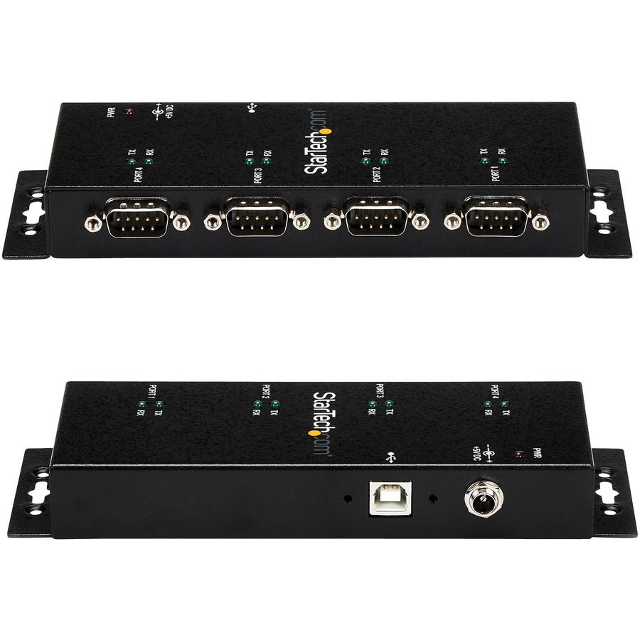 StarTech.com USB to Serial Adapter Hub &acirc;&euro;" 4 Port &acirc;&euro;" Industrial &acirc;&euro;" Wall Mount &acirc;&euro;" Din Rail &acirc;&euro;" COM Port Retention &acirc;&euro;" FTDI USB Serial ICUSB2324I