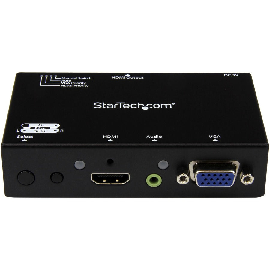 StarTech.com 2x1 HDMI + VGA to HDMI Converter Switch w/ Automatic and Priority Switching &acirc;&euro;" 1080p VS221VGA2HD