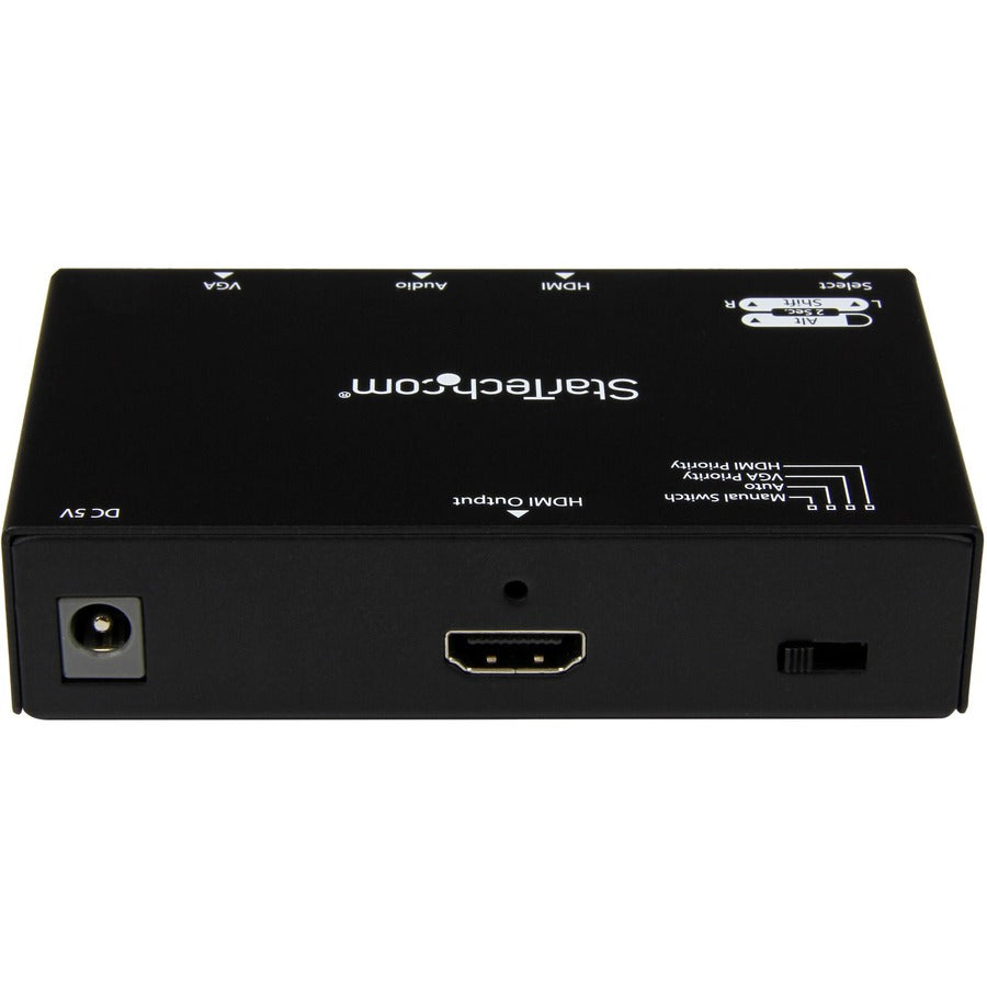 StarTech.com 2x1 HDMI + VGA to HDMI Converter Switch w/ Automatic and Priority Switching &acirc;&euro;" 1080p VS221VGA2HD