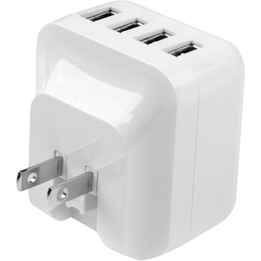 StarTech.com Travel USB Wall Charger &acirc;&euro;" 4 Port &acirc;&euro;" White &acirc;&euro;" Universal Travel Adapter &acirc;&euro;" International Power Adapter &acirc;&euro;" USB Charger USB4PACWH