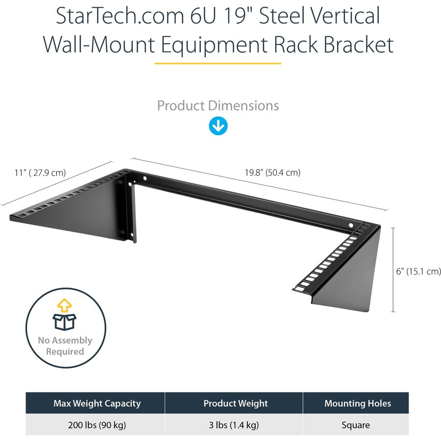 StarTech.com 6U 19-Inch Steel Vertical Rack and Wallmountable Server Rack RK619WALLV