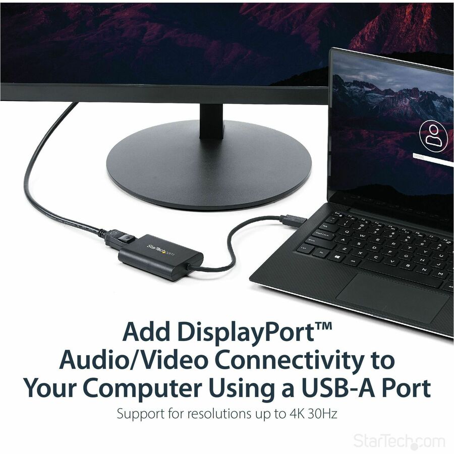 StarTech.com USB to DisplayPort Adapter - USB to DP 4K Video Adapter - USB 3.0 - 4K 30Hz USB32DPES2