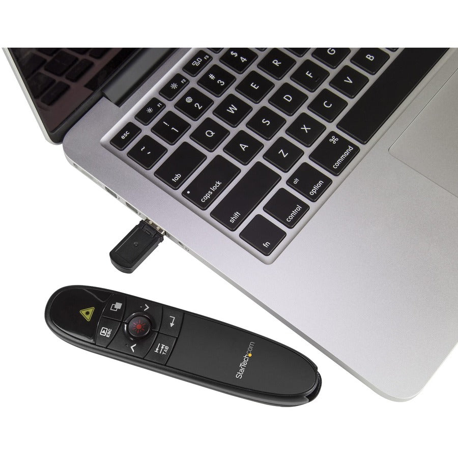 StarTech.com Wireless Presentation Remote with Red Laser Pointer - 90 ft. - PowerPoint Presentation Clicker for Mac & Windows (PRESREMOTE) PRESREMOTE