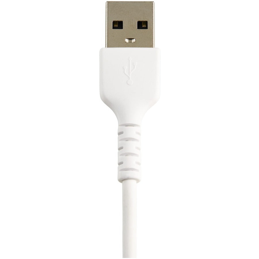 StarTech.com 12inch/30cm Durable White USB-A to Lightning Cable, Rugged Heavy Duty Charging/Sync Cable for Apple iPhone/iPad MFi Certified RUSBLTMM30CMW