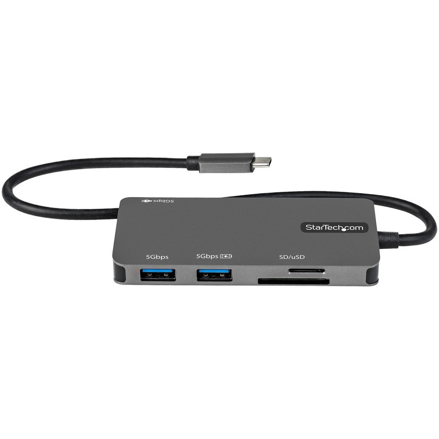 StarTech.com USB C Multiport Adapter, USB-C to 4K HDMI, 100W PD Pass-through, SD/MicroSD, 3xUSB 3.0, USB Type-C Mini Dock, 12" Long Cable DKT30CHSDPD
