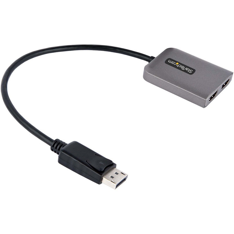 StarTech.com DP to Dual HDMI MST HUB, Dual HDMI 4K 60Hz, 2 Port DisplayPort Multi Monitor Adapter with 1ft/30cm Cable, DP 1.4 | DSC | HBR3 MST14DP122HD