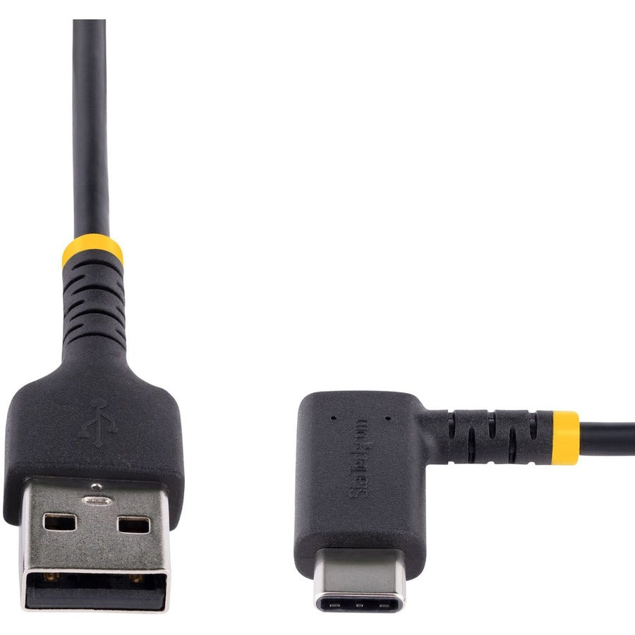 StarTech.com 6tf (2m) USB A to C Charging Cable Right Angle, Heavy Duty Fast Charge USB-C Cable, Durable and Rugged Aramid Fiber, 3A R2ACR-2M-USB-CABLE
