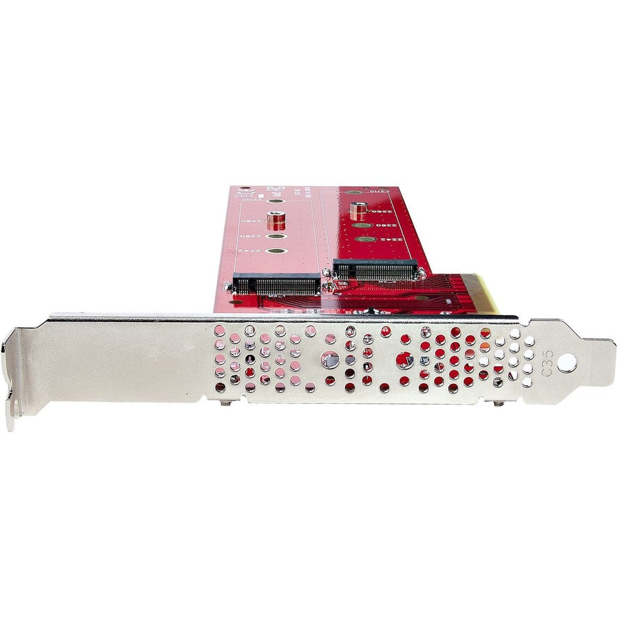 StarTech.com Dual M.2 PCIe SSD Adapter Card, x8 / x16 Dual NVMe or AHCI M.2 SSD to PCI Express 4.0, Up to 7.8GBps/Drive, For 2242/2260/2280/22110mm PCIe M-Key M2 SSDs, Bifurcation Required - PC/Linux Compatible DUAL-M2-PCIE-CARD-B