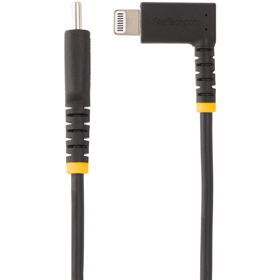 StarTech.com 3ft (1m) Durable USB-C to Lightning Cable, Right-Angled Heavy Duty USB Type-C to Lightning Charging/Sync Cord RUSB2CLTMM1MR