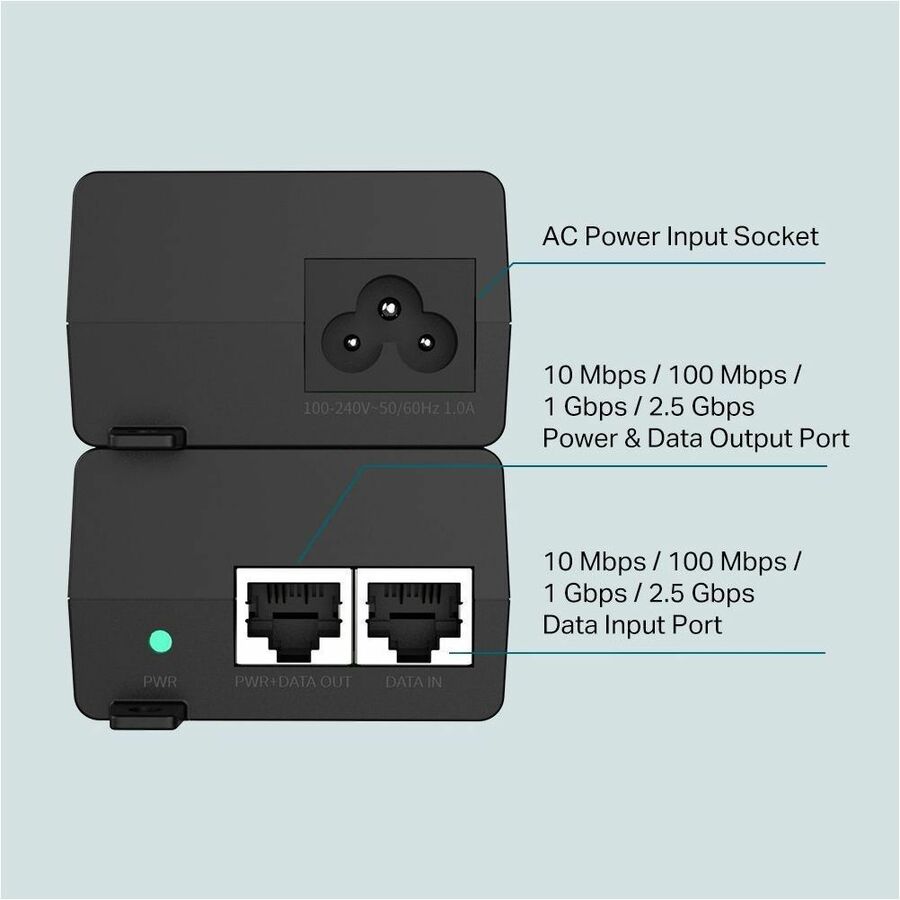 TP-Link TL-POE260S - 2.5G PoE+ Injector Adapter TL-POE260S