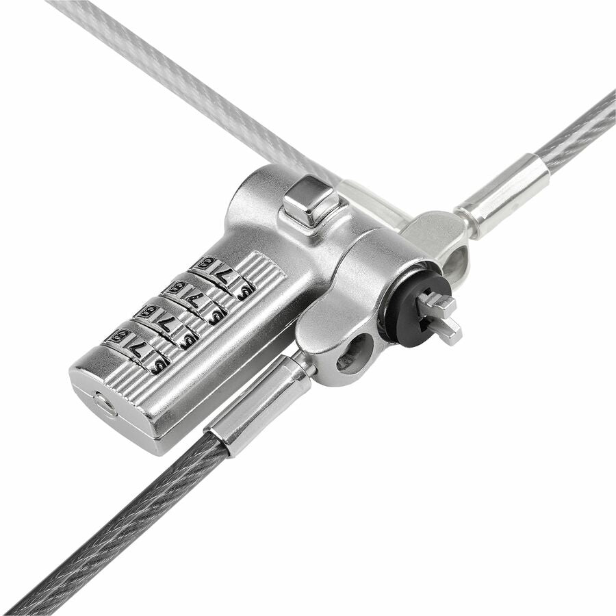StarTech.com Universal Laptop Lock 6.6ft, Security Cable For Notebook Compatible w/Noble Wedge&reg;/Nano/K-Slot; Keyless Combo. Locking Cable UNIVC4D-LAPTOP-LOCK