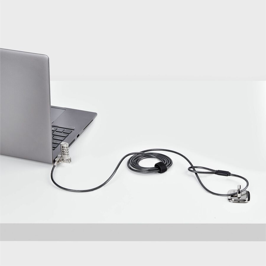 StarTech.com Universal Laptop Lock 6.6ft, Security Cable For Notebook Compatible w/Noble Wedge&reg;/Nano/K-Slot; Keyless Combo. Locking Cable UNIVC4D-LAPTOP-LOCK